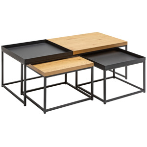 Moebel Living Set tří konferenčních stolků Lofet 120/50/50 x 50/45/45 cm